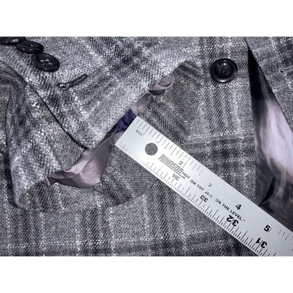 Holland & Sherry Blazer 44S Gray Plaid Wool Cashmere Func Cuffs 2B 2V YGI R4-73 - Picture 16 of 16